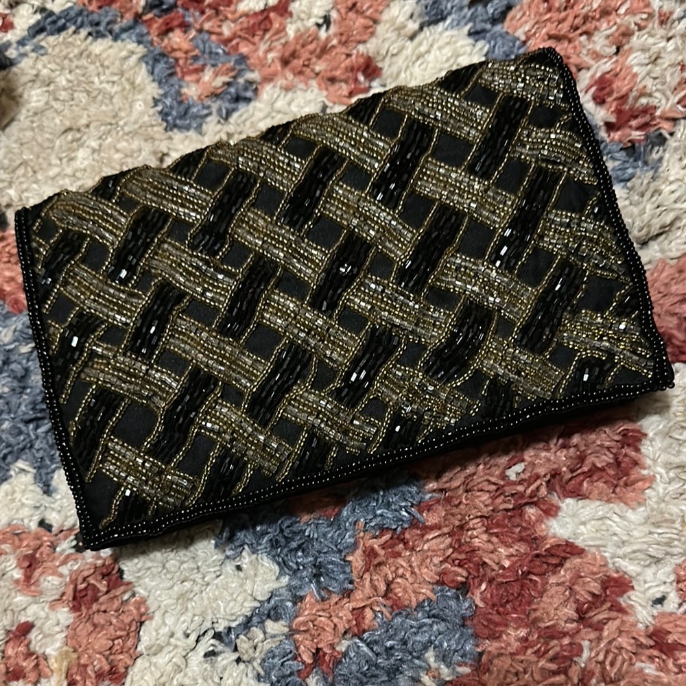 Elegant Black and Gold Clutch